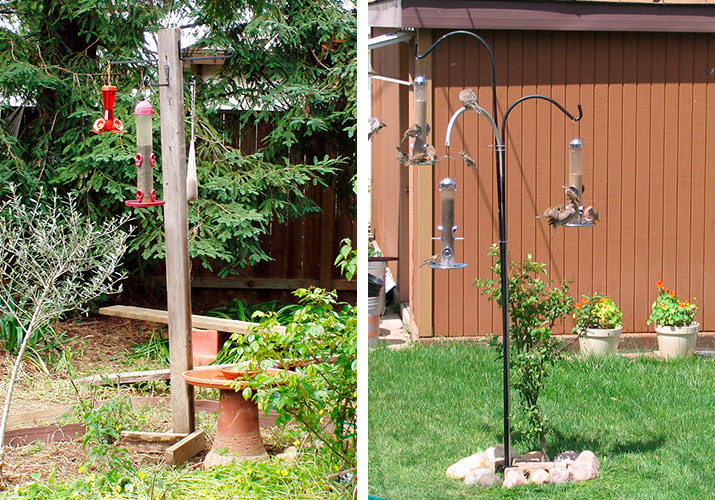 bird feeder-poles