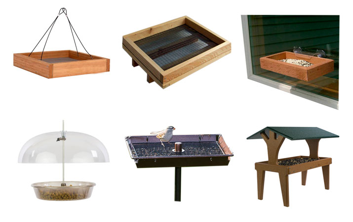 tray-platform bird feeders